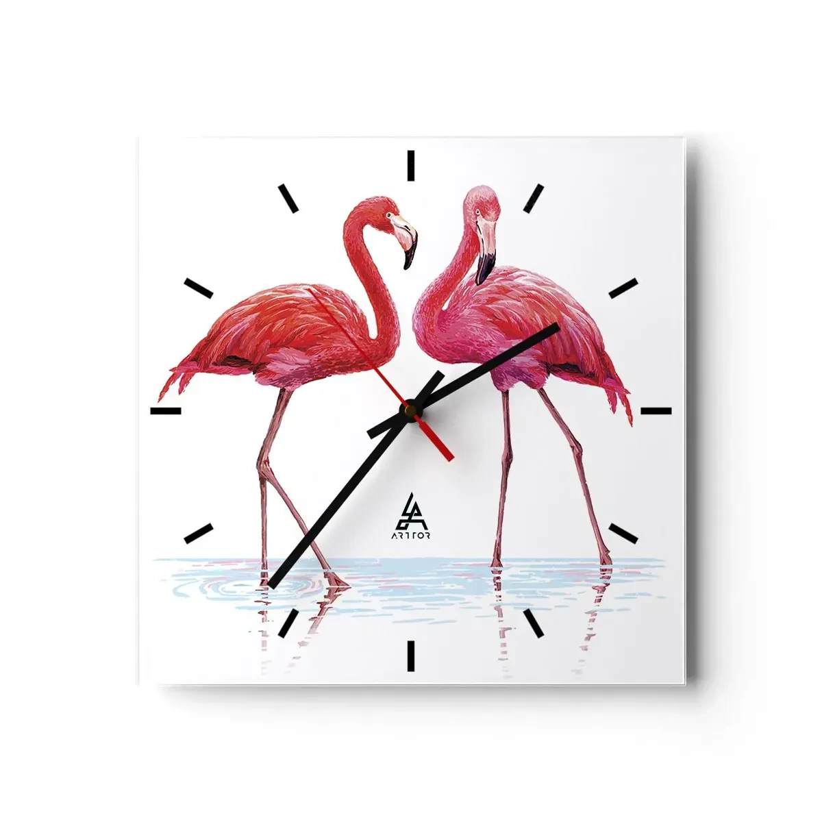 Wandklok - Klok - Roze randez-vous - 30x30 cm
