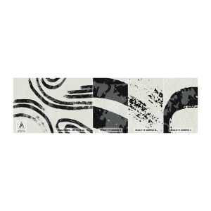 Fotobehang Monster Zelfklevend Deluxe Sticker - Half gestopt - Minimalisme, Streepjes, Boho - 100x30 cm