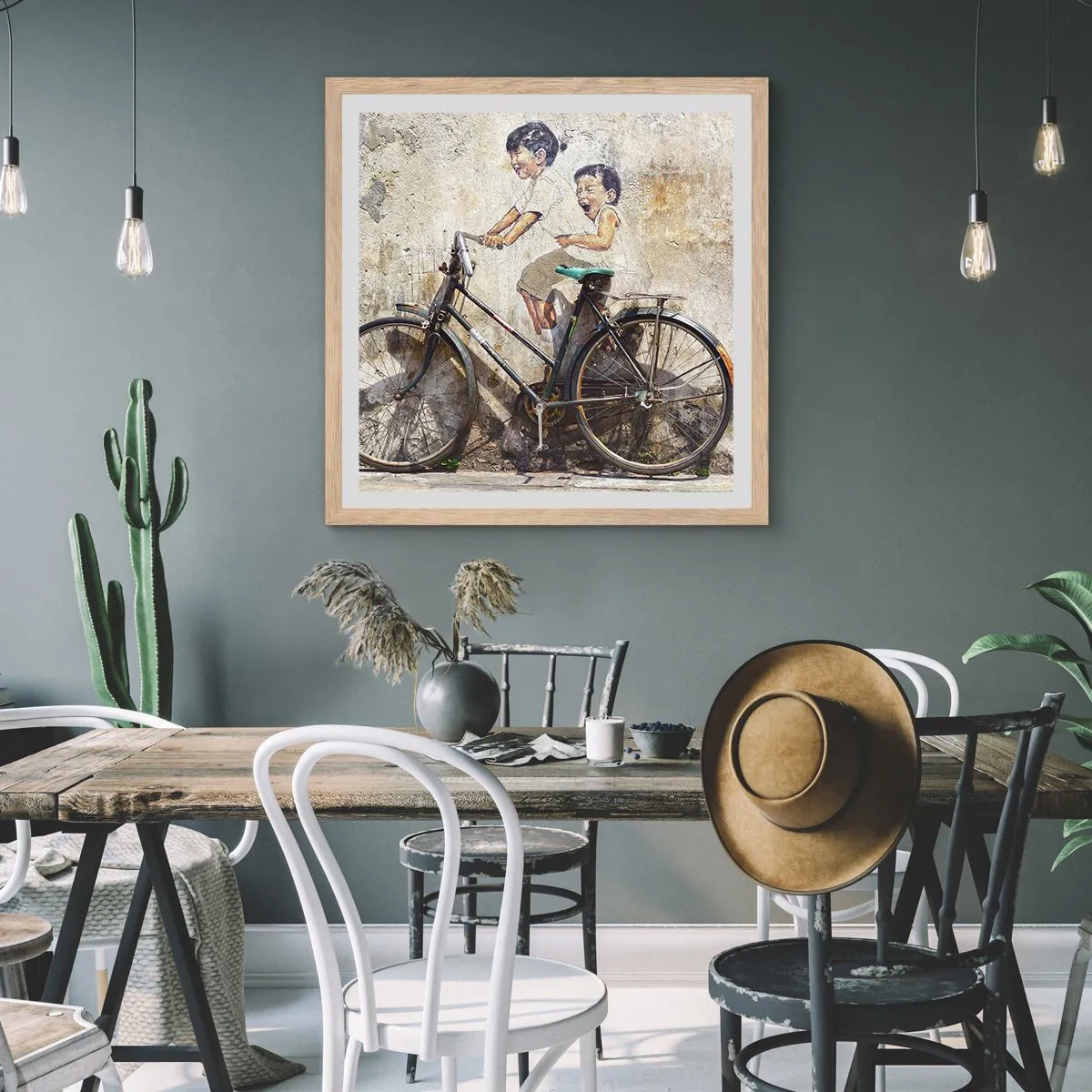 Een poster in een licht eiken lijst - Waar of niet waar? - 60x60 cm