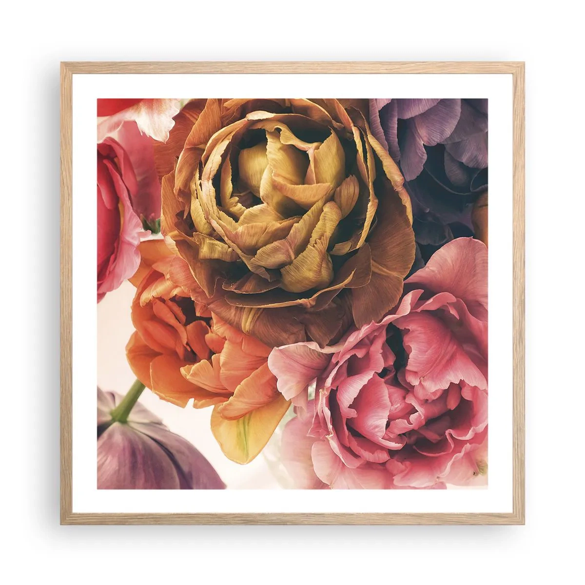 Een poster in een licht eiken lijst - Een viering van het leven - 60x60 cm