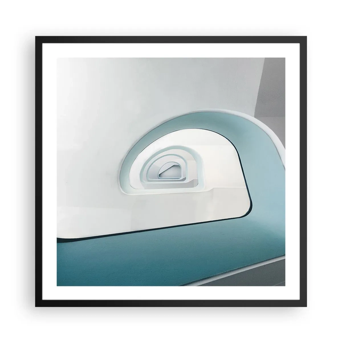 Poster in een zwarte lijst - Naar de bodem van de blauwe - 60x60 cm