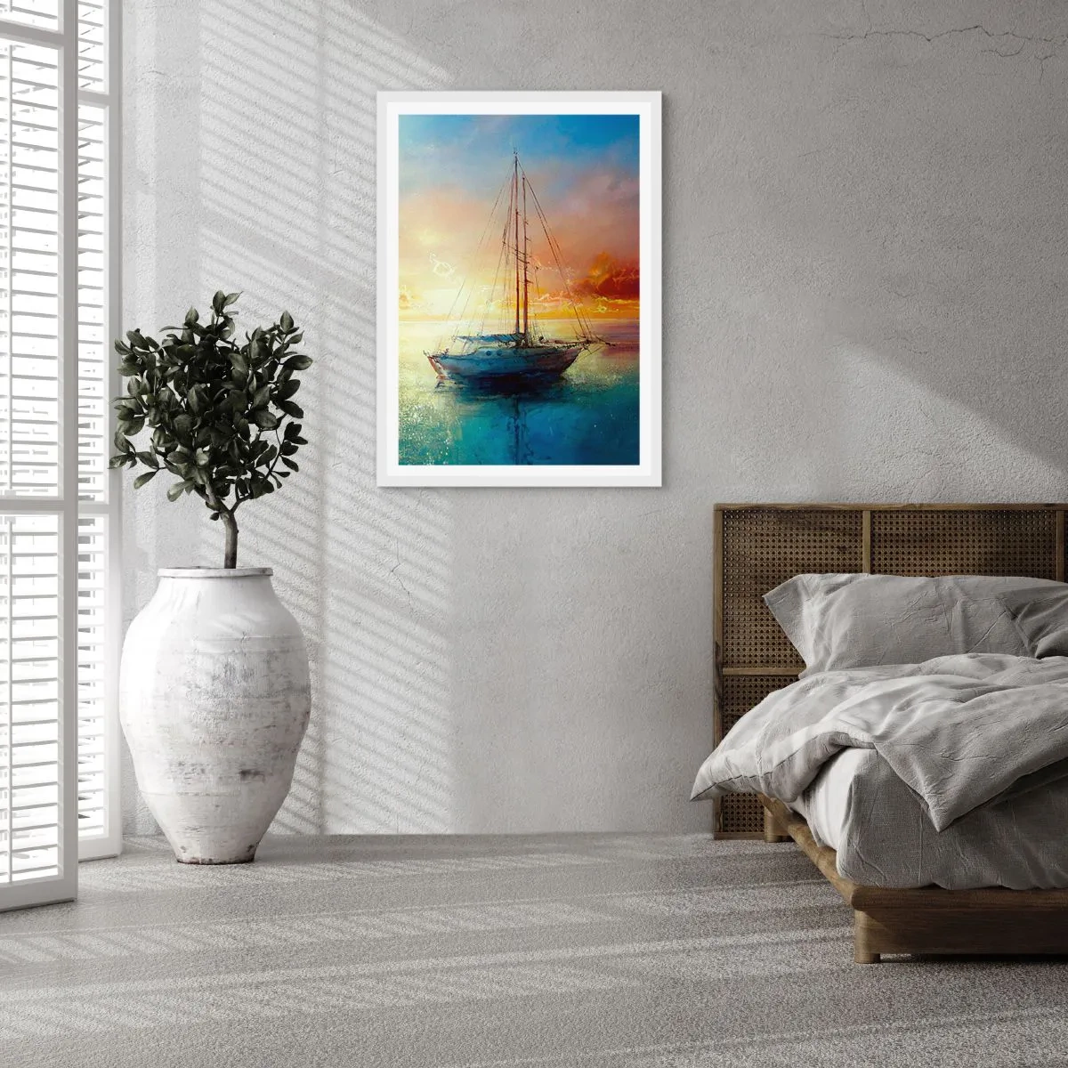 Poster in een witte lijst - In een gouden baai - 70x100 cm