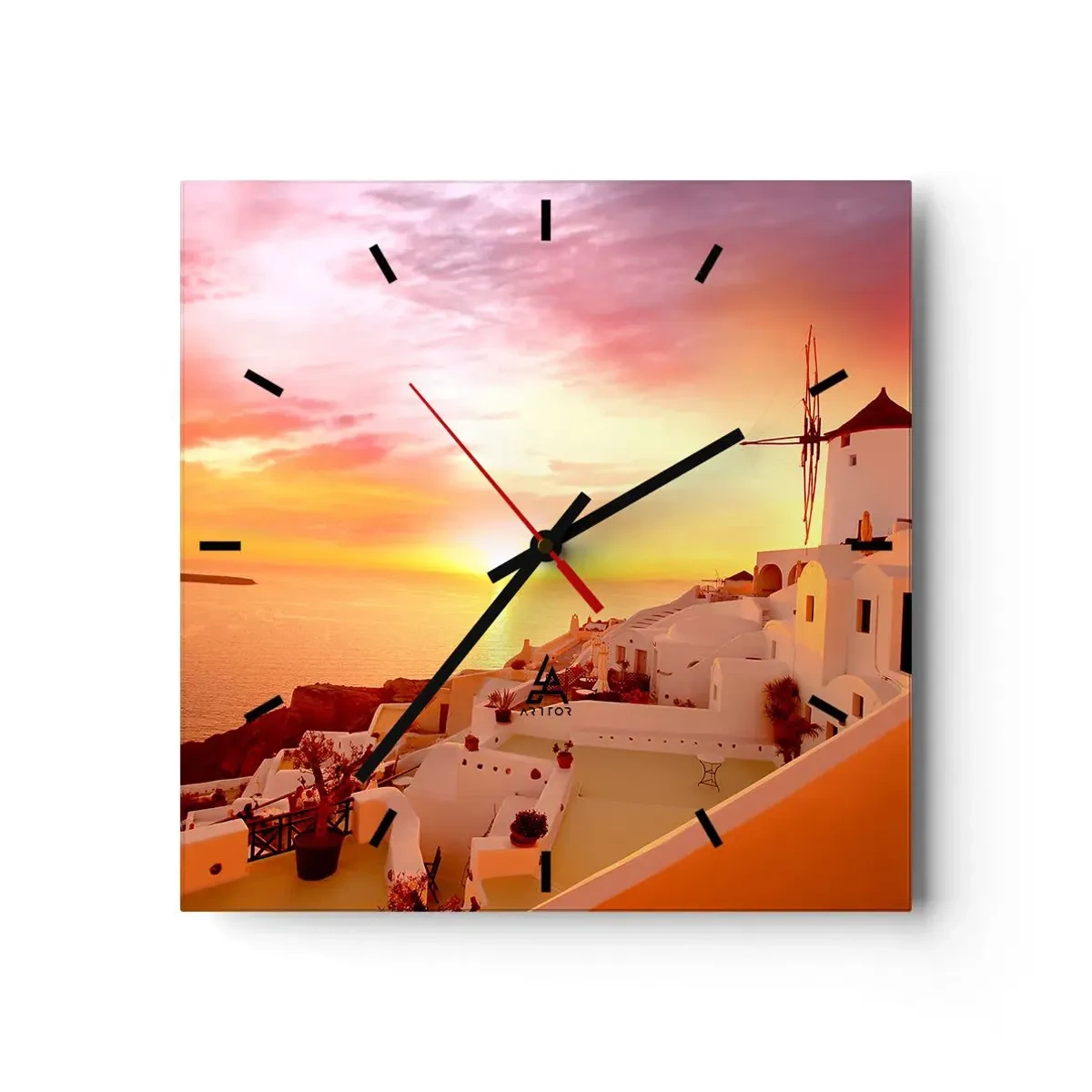 Wandklok - Klok - Spreiden in wit en goud  - 30x30 cm