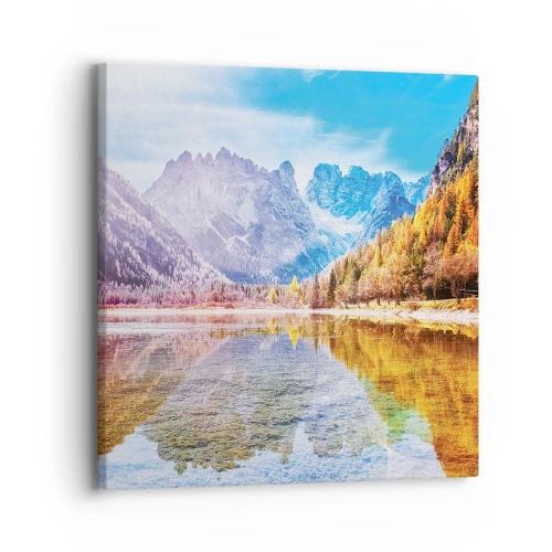 Schilderen op canvas - En het is al herfst in de bergen - 30x30 cm