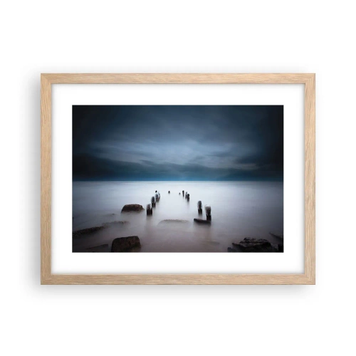 Een poster in een licht eiken lijst - Peinzend meer - 40x30 cm