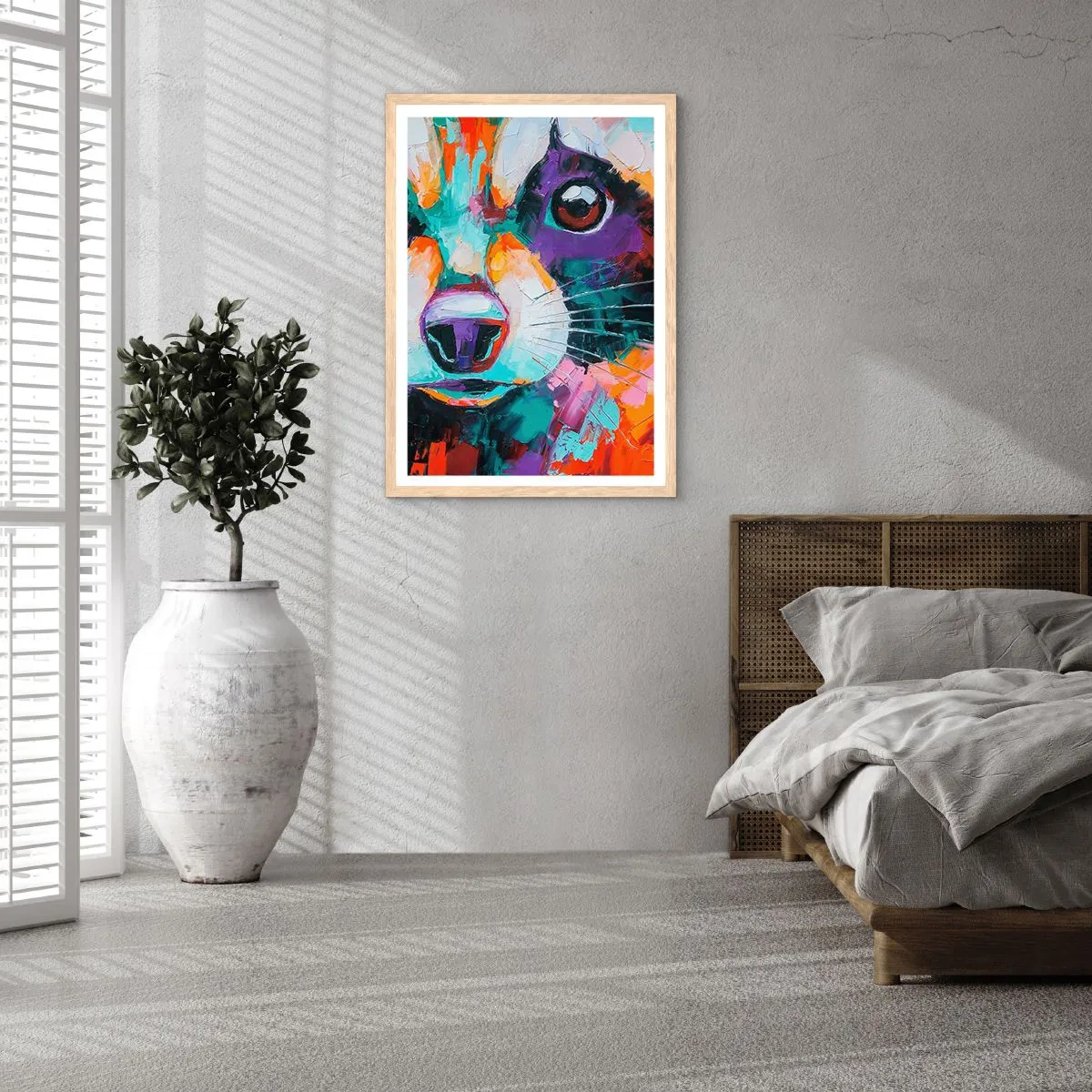 Een poster in een licht eiken lijst - Alleen goede emoties - 70x100 cm