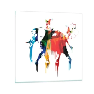 Schilderen op glas - Iedereen kan dansen - 70x70 cm