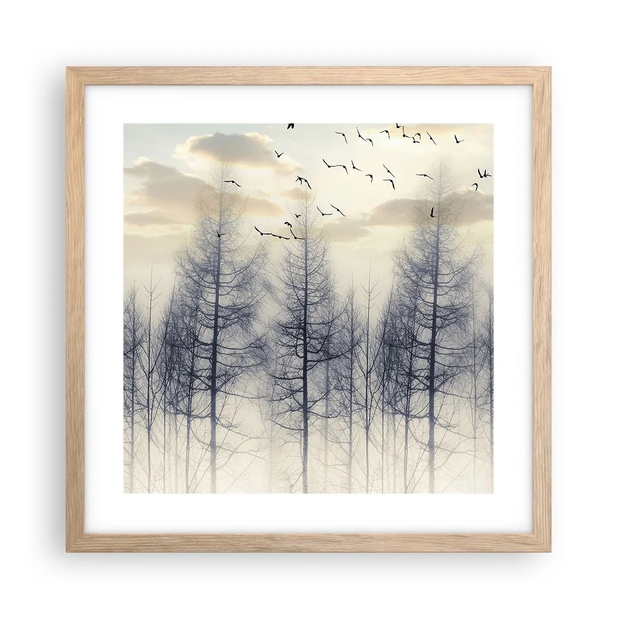 Een poster in een licht eiken lijst - Bosgeesten - 40x40 cm