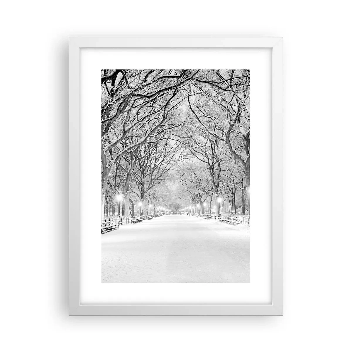 Poster in een witte lijst - Vier seizoenen - winter - 30x40 cm