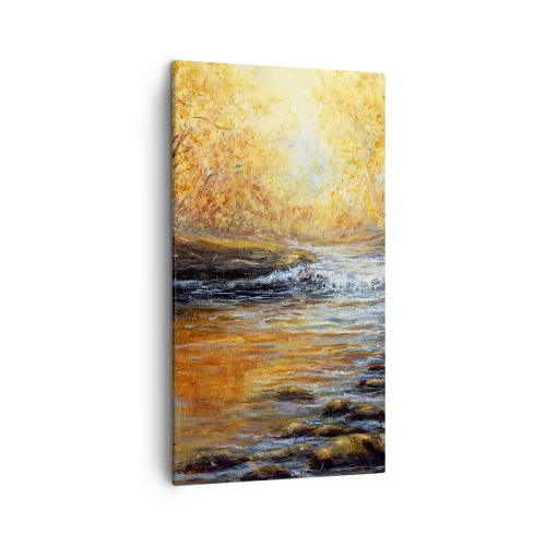 Schilderen op canvas - De gouden stroom - 45x80 cm