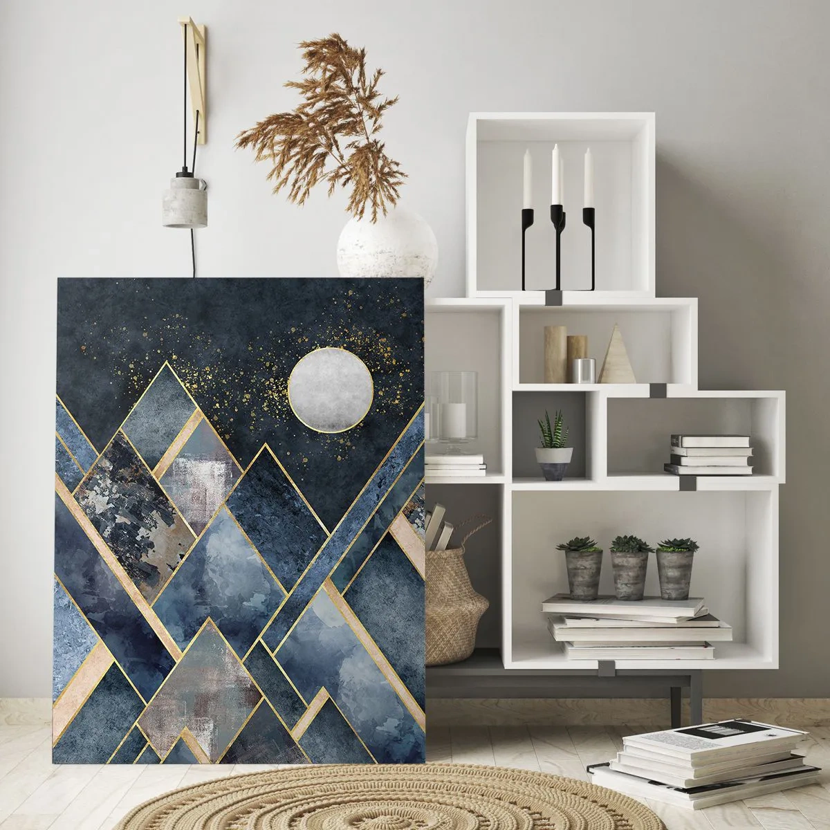 Schilderen op glas - Geometrisch landschap - 50x70 cm