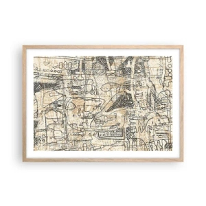 Een poster in een licht eiken lijst - Het wacht om te worden gedecodeerd - 70x50 cm