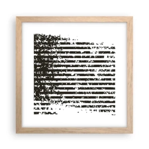 Een poster in een licht eiken lijst - Ritme en ruis - 30x30 cm
