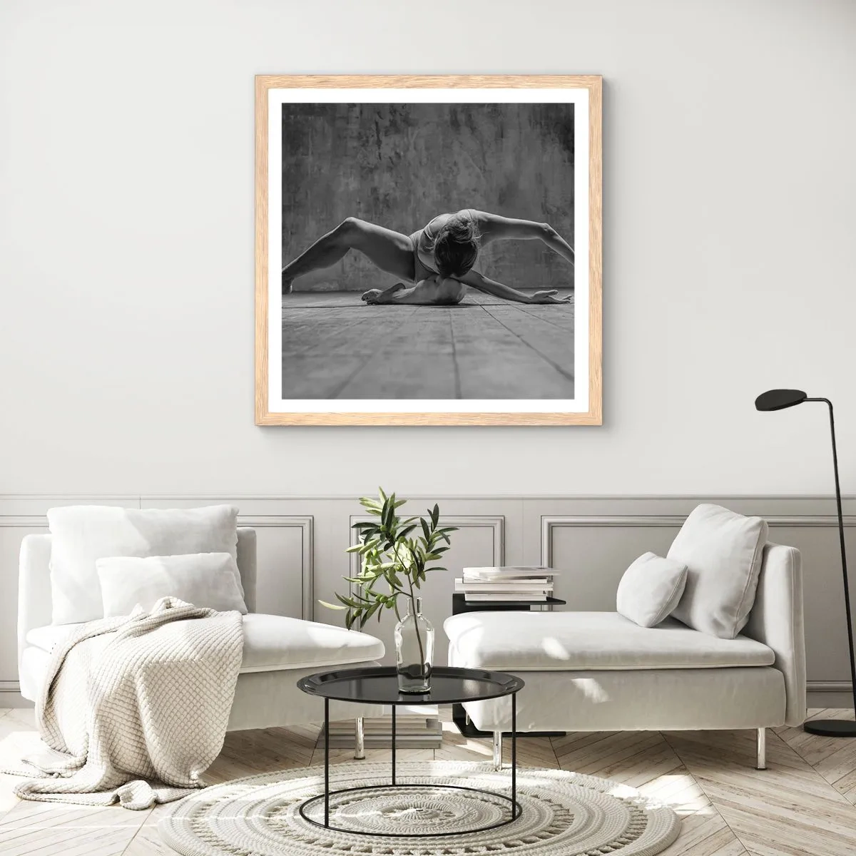 Een poster in een licht eiken lijst - Symmetrie gevonden - 40x40 cm