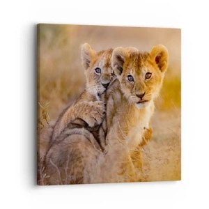 Schilderen op canvas - Niet storen! We hebben plezier - 30x30 cm