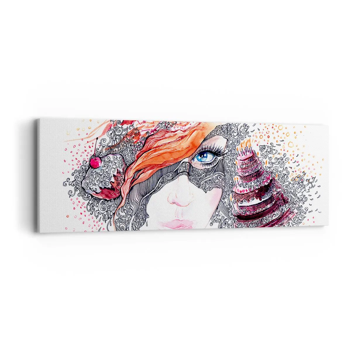 Schilderen op canvas - Elke dag is er een feestdag met haar - 90x30 cm