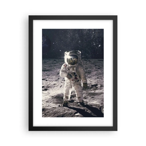 Poster in een zwarte lijst - Groetjes van de maan - 30x40 cm