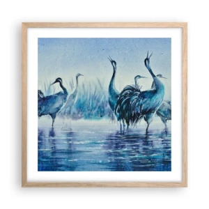 Een poster in een licht eiken lijst - Ochtendvergadering - 50x50 cm