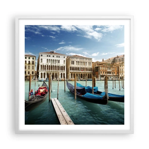 Poster in een witte lijst - Paleizen in het blauw - 60x60 cm