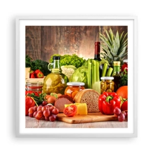 Poster in een witte lijst - Gerookt, gebakken en gemarineerd - 60x60 cm