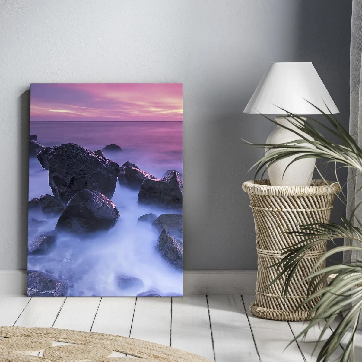 Schilderen op canvas - Geboorte in licht en mist - 55x100 cm