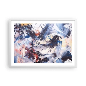 Poster in een witte lijst - Gekke dans van abstractie - 70x50 cm