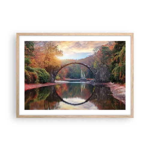 Een poster in een licht eiken lijst - Aan de andere kant van de spiegel - 70x50 cm
