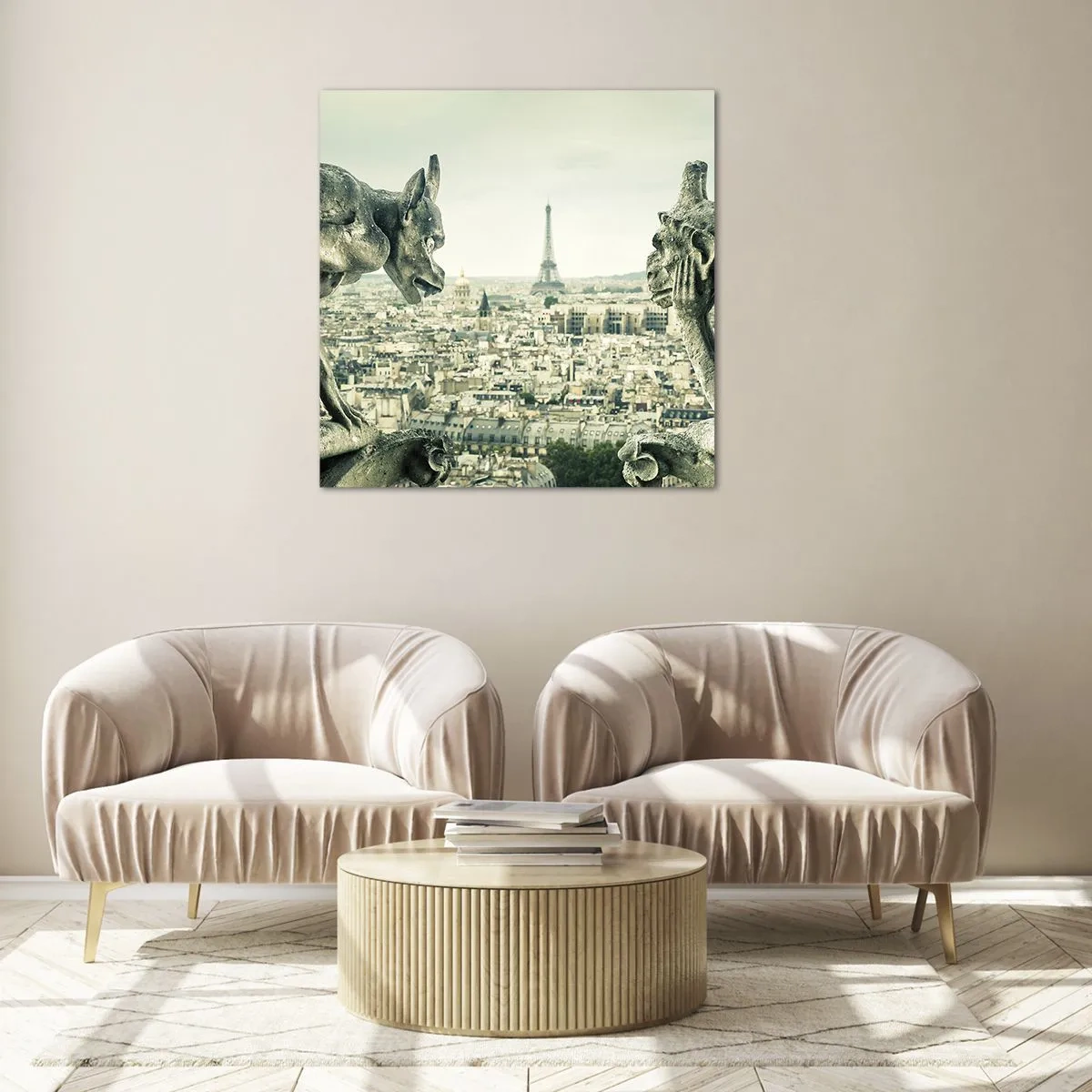 Schilderen op glas - Parijs' babbelen - 50x50 cm