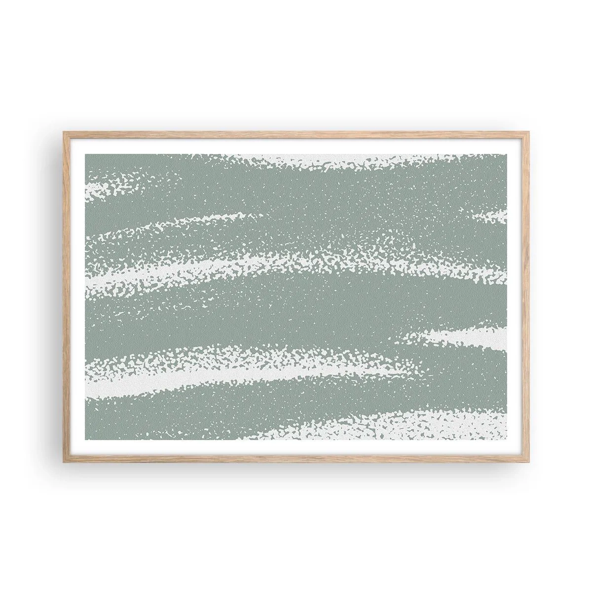 Een poster in een licht eiken lijst - Abstractie in een winterklimaat - 100x70 cm