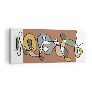 Schilderen op canvas - Abstractie die het glimlachen waard is - 100x40 cm