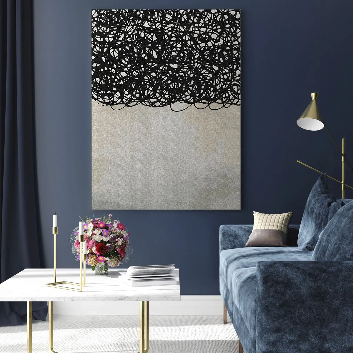 Schilderen op glas - Turbulente abstractie - 80x120 cm