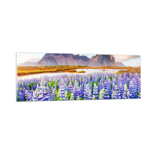 Schilderen op glas - Kracht en soberheid naast zachtheid - 90x30 cm