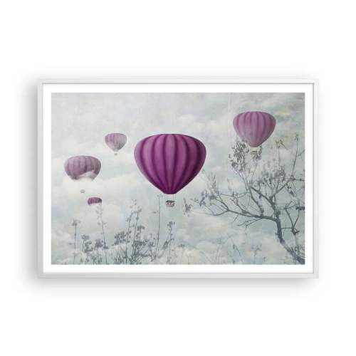 Poster in een witte lijst - Als schepen in de lucht - 100x70 cm