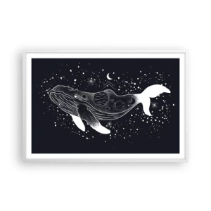 Poster in een witte lijst - In de oceaan van het universum - 91x61 cm