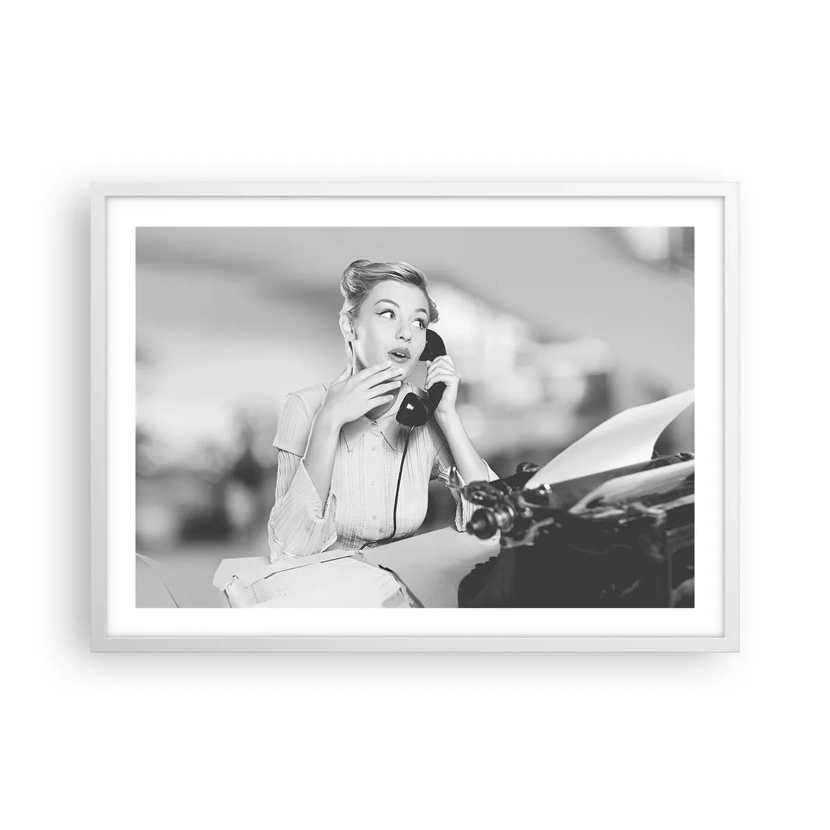 Poster in een witte lijst - Hallo, het zijn de jaren 50. - 70x50 cm