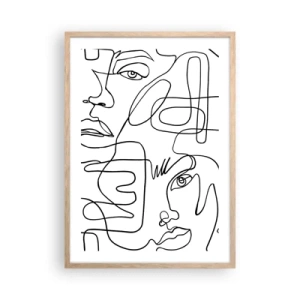 Een poster in een licht eiken lijst - In verwarde emoties - 50x70 cm