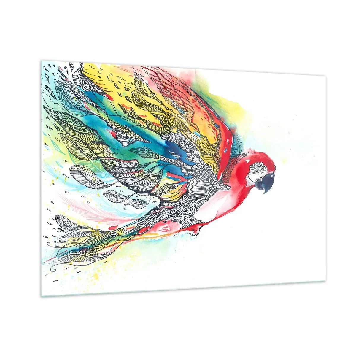 Schilderen op glas - Leef kleurrijk - 100x70 cm