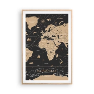 Een poster in een licht eiken lijst - De grenzen van mijn wereld - 61x91 cm