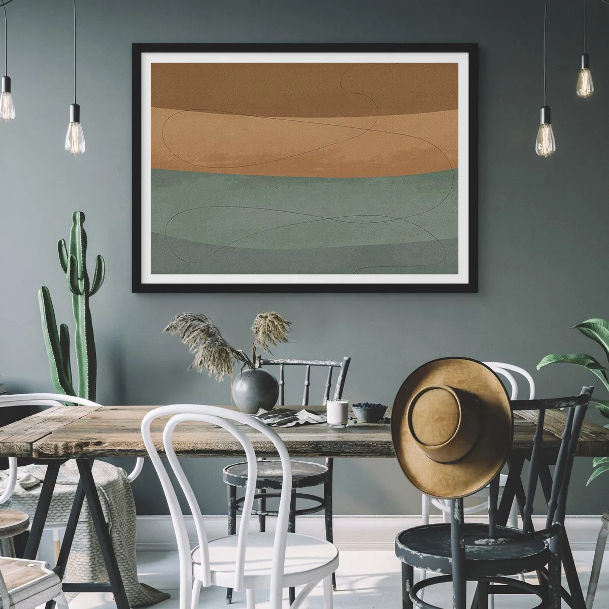 Poster in een zwarte lijst - Horizontale compositie - 50x40 cm