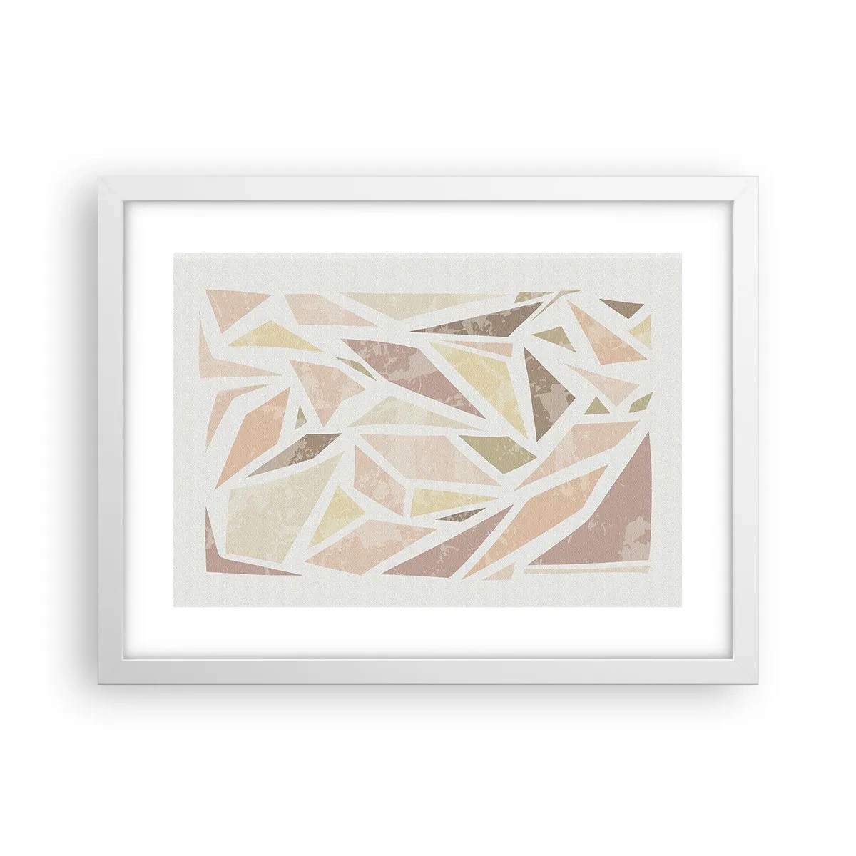 Poster in een witte lijst - Gebrandschilderd glas compositie - 40x30 cm