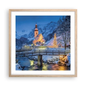 Een poster in een licht eiken lijst - Kerstgeest - 50x50 cm