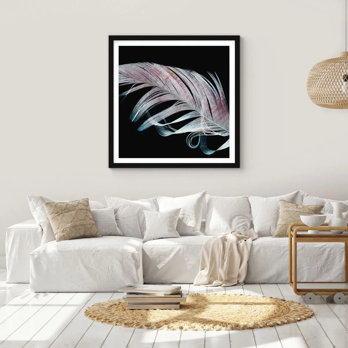 Poster in een zwarte lijst - Denk aan aanraking - 60x60 cm