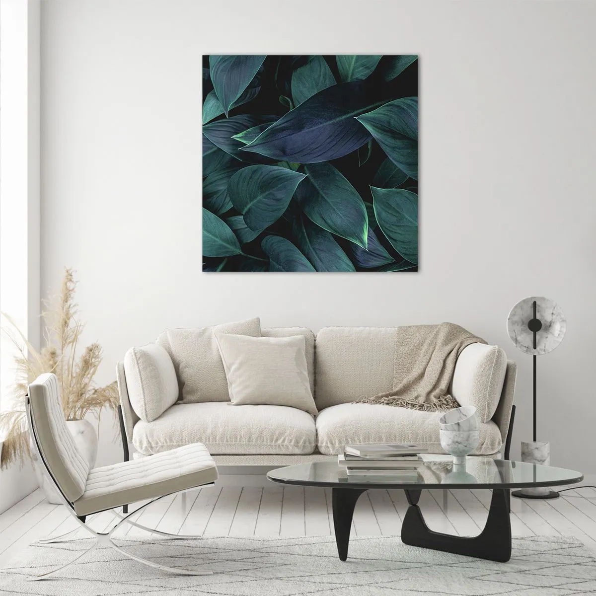 Schilderen op glas - Groen op zichzelf - 40x40 cm
