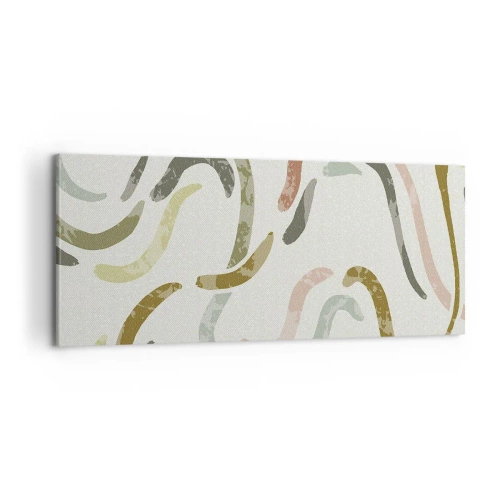 Schilderen op canvas - Een vrolijke dans van abstractie - 100x40 cm