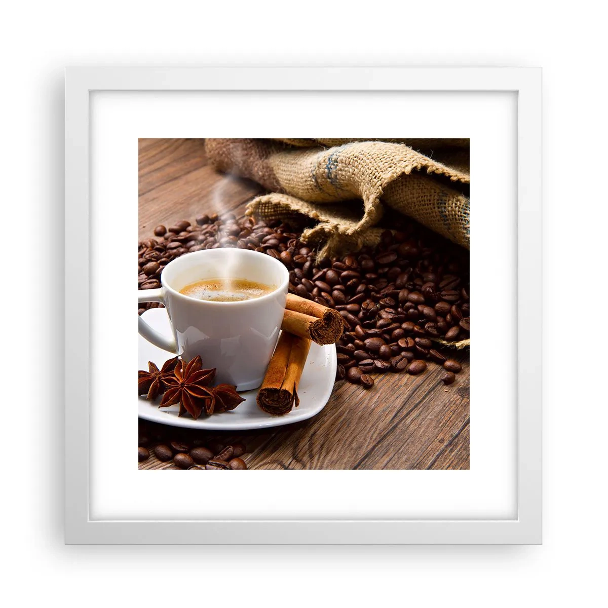 Poster in een witte lijst - Pittige smaak en aroma - 30x30 cm