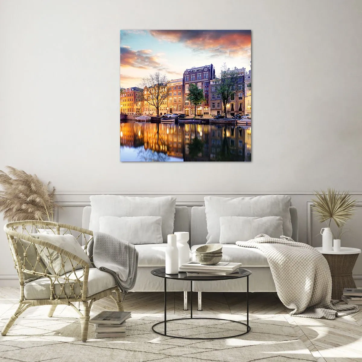 Schilderen op glas - Ingetogen en serene Nederlandse schoonheid - 50x50 cm