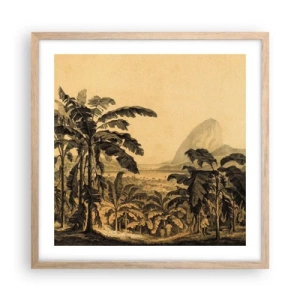 Een poster in een licht eiken lijst - in een koloniaal klimaat - 50x50 cm