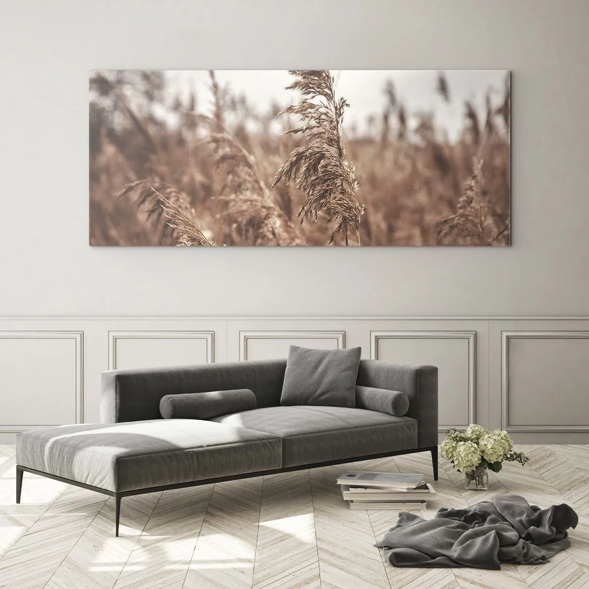 Schilderen op glas - Het is al herfst in de velden - 120x50 cm