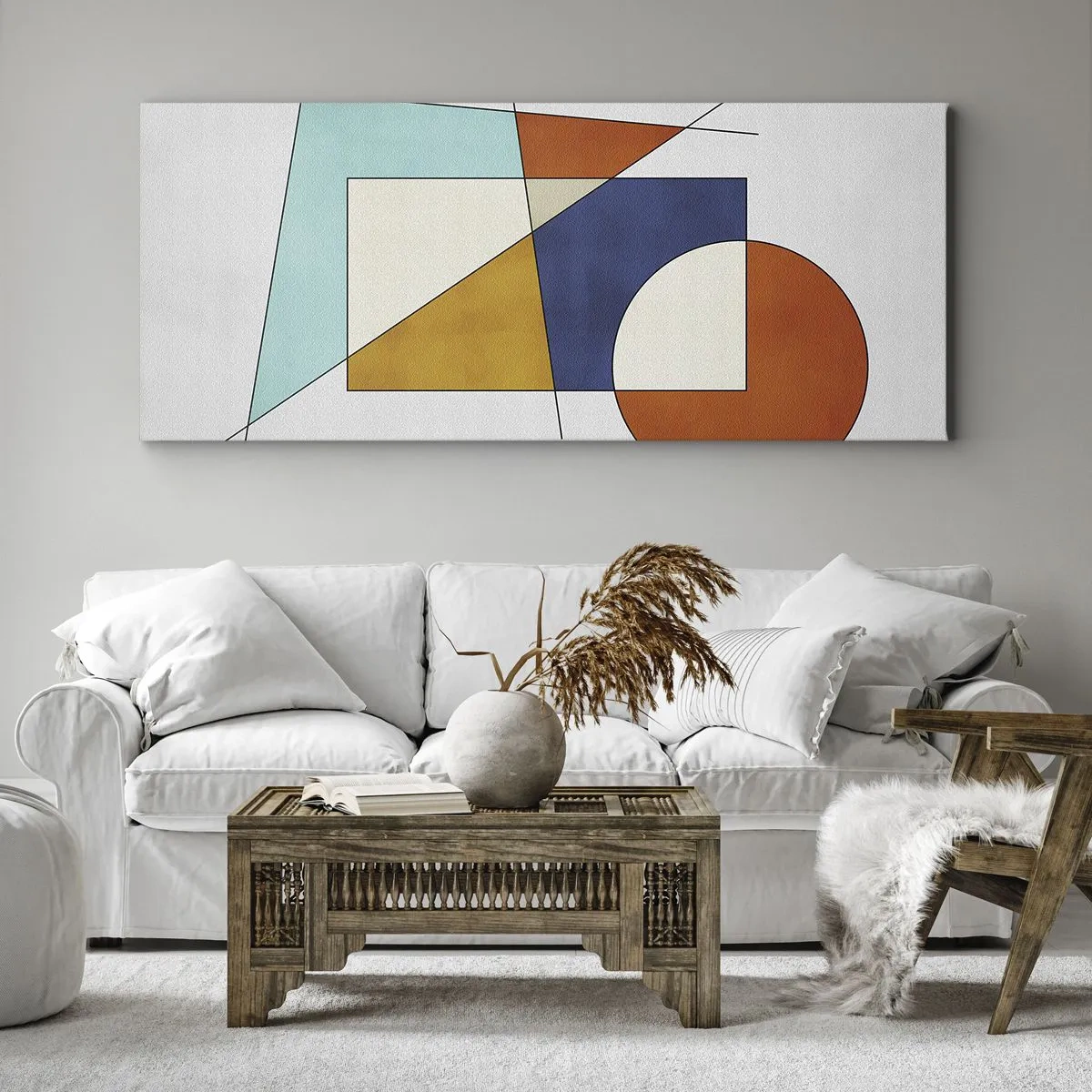 Schilderen op canvas - Abstractie: modernistisch plezier - 120x50 cm