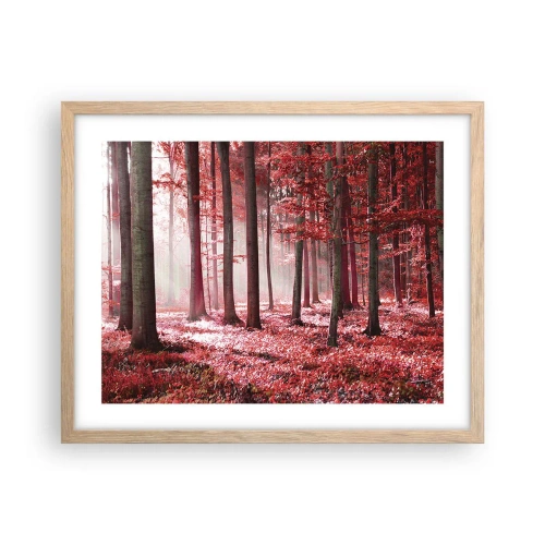 Een poster in een licht eiken lijst - Rood is net zo mooi - 50x40 cm